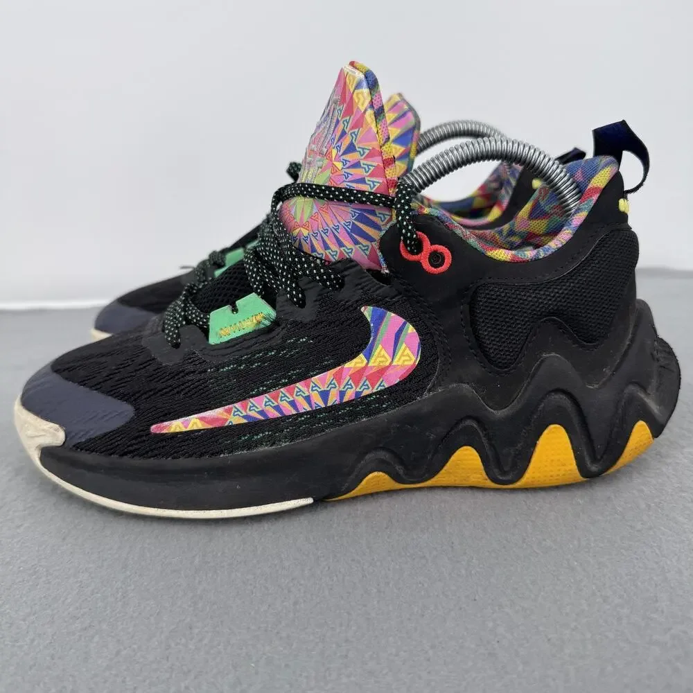Nike Giannis Immortality 2 Shoes Youth Size 5.5Y Black Multi Basketball Sneakers